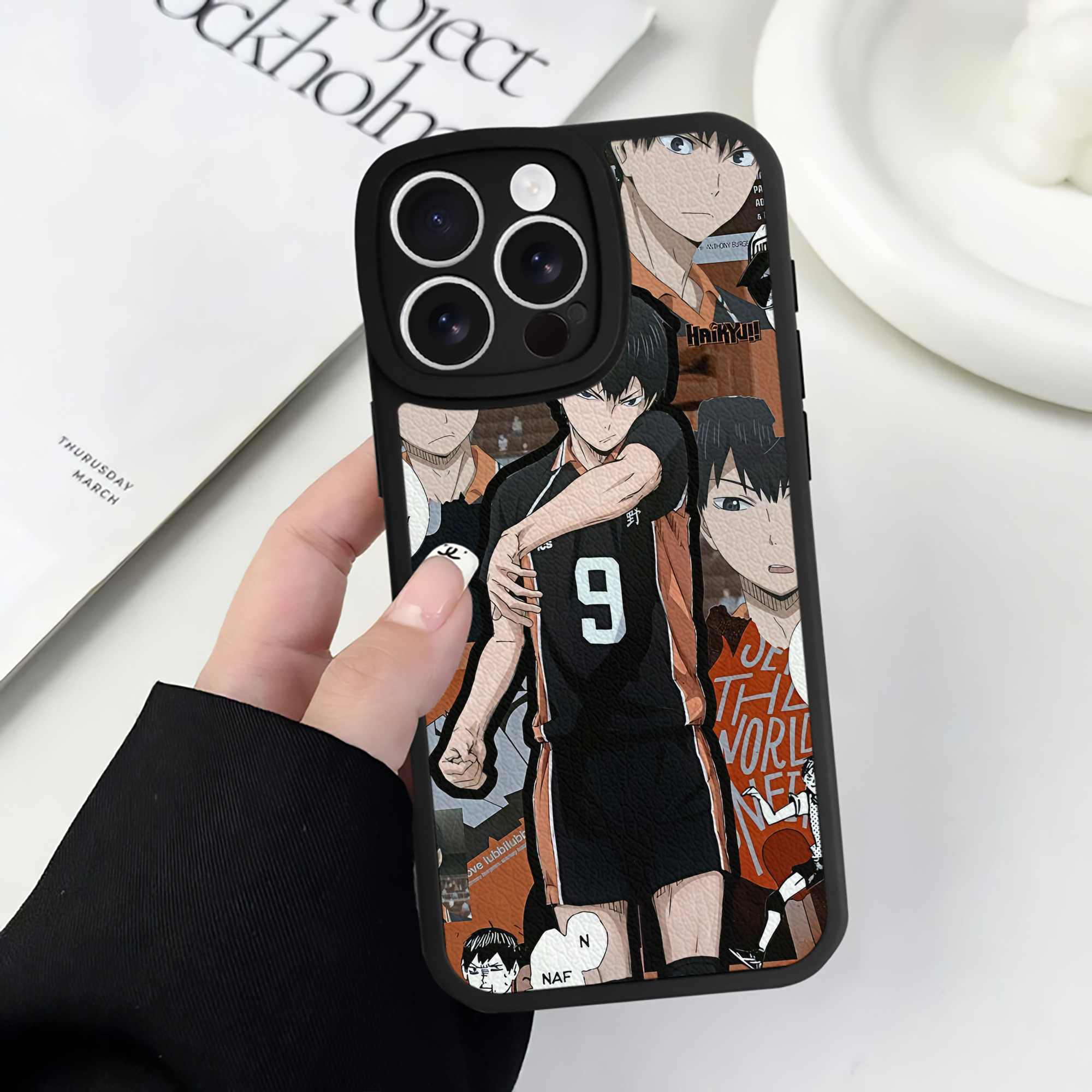 （画像用） ハイキュー!! Haikyu!! 【iPhone 16シリーズ対応】シリコンスマホケース（レザー調） 材質：シリコン